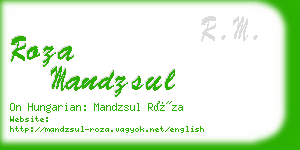 roza mandzsul business card